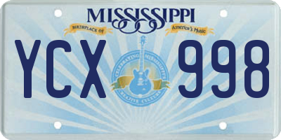 MS license plate YCX998
