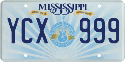 MS license plate YCX999