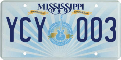 MS license plate YCY003