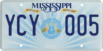MS license plate YCY005