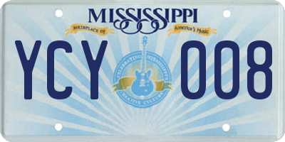MS license plate YCY008