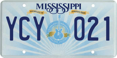 MS license plate YCY021