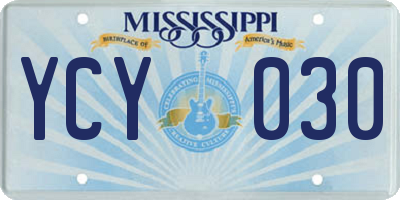 MS license plate YCY030