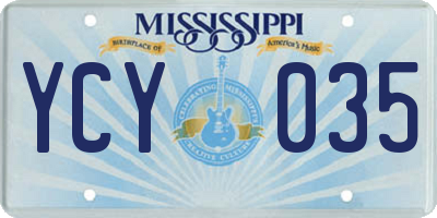 MS license plate YCY035