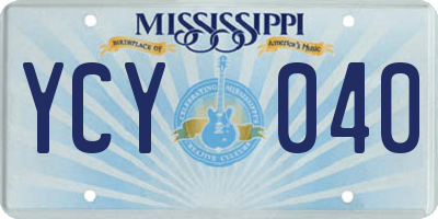 MS license plate YCY040