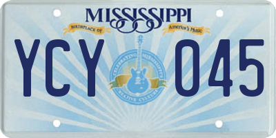MS license plate YCY045