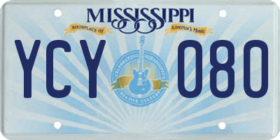 MS license plate YCY080