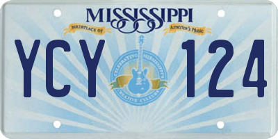MS license plate YCY124