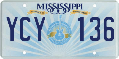 MS license plate YCY136