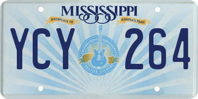 MS license plate YCY264