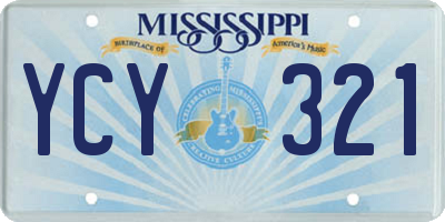MS license plate YCY321