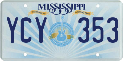 MS license plate YCY353