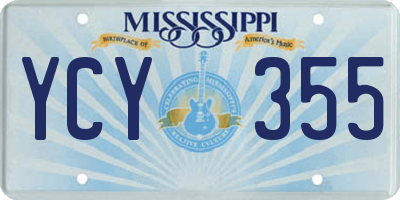 MS license plate YCY355