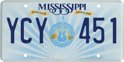 MS license plate YCY451