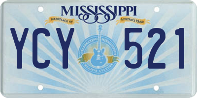 MS license plate YCY521