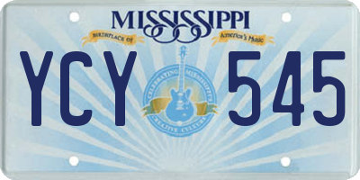 MS license plate YCY545