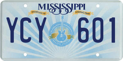 MS license plate YCY601