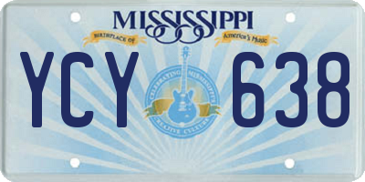 MS license plate YCY638