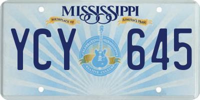 MS license plate YCY645