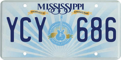 MS license plate YCY686