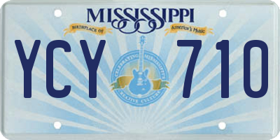 MS license plate YCY710