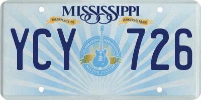 MS license plate YCY726
