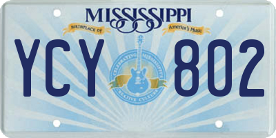 MS license plate YCY802