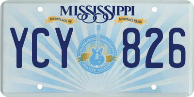 MS license plate YCY826