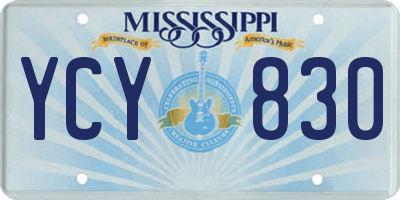 MS license plate YCY830