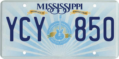 MS license plate YCY850