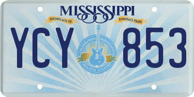MS license plate YCY853