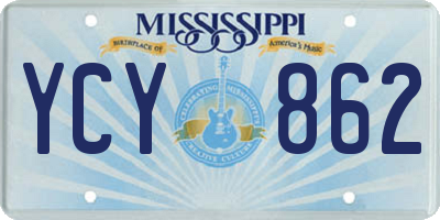 MS license plate YCY862