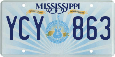 MS license plate YCY863