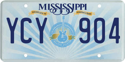 MS license plate YCY904