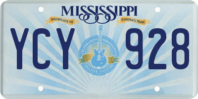 MS license plate YCY928