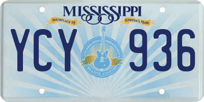 MS license plate YCY936