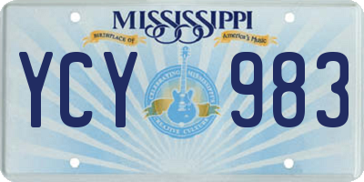 MS license plate YCY983