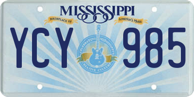 MS license plate YCY985