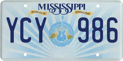 MS license plate YCY986