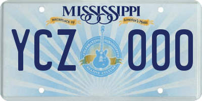 MS license plate YCZ000