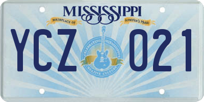 MS license plate YCZ021