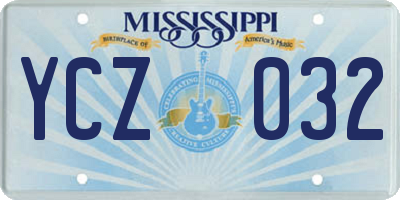MS license plate YCZ032