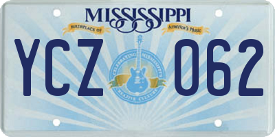 MS license plate YCZ062