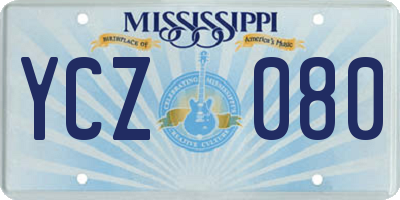MS license plate YCZ080
