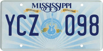 MS license plate YCZ098