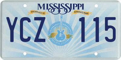 MS license plate YCZ115