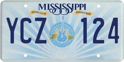 MS license plate YCZ124