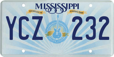MS license plate YCZ232