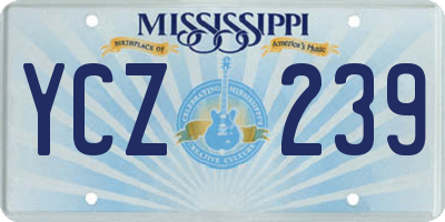 MS license plate YCZ239