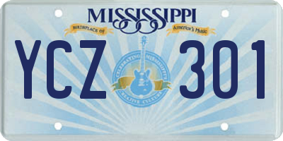 MS license plate YCZ301